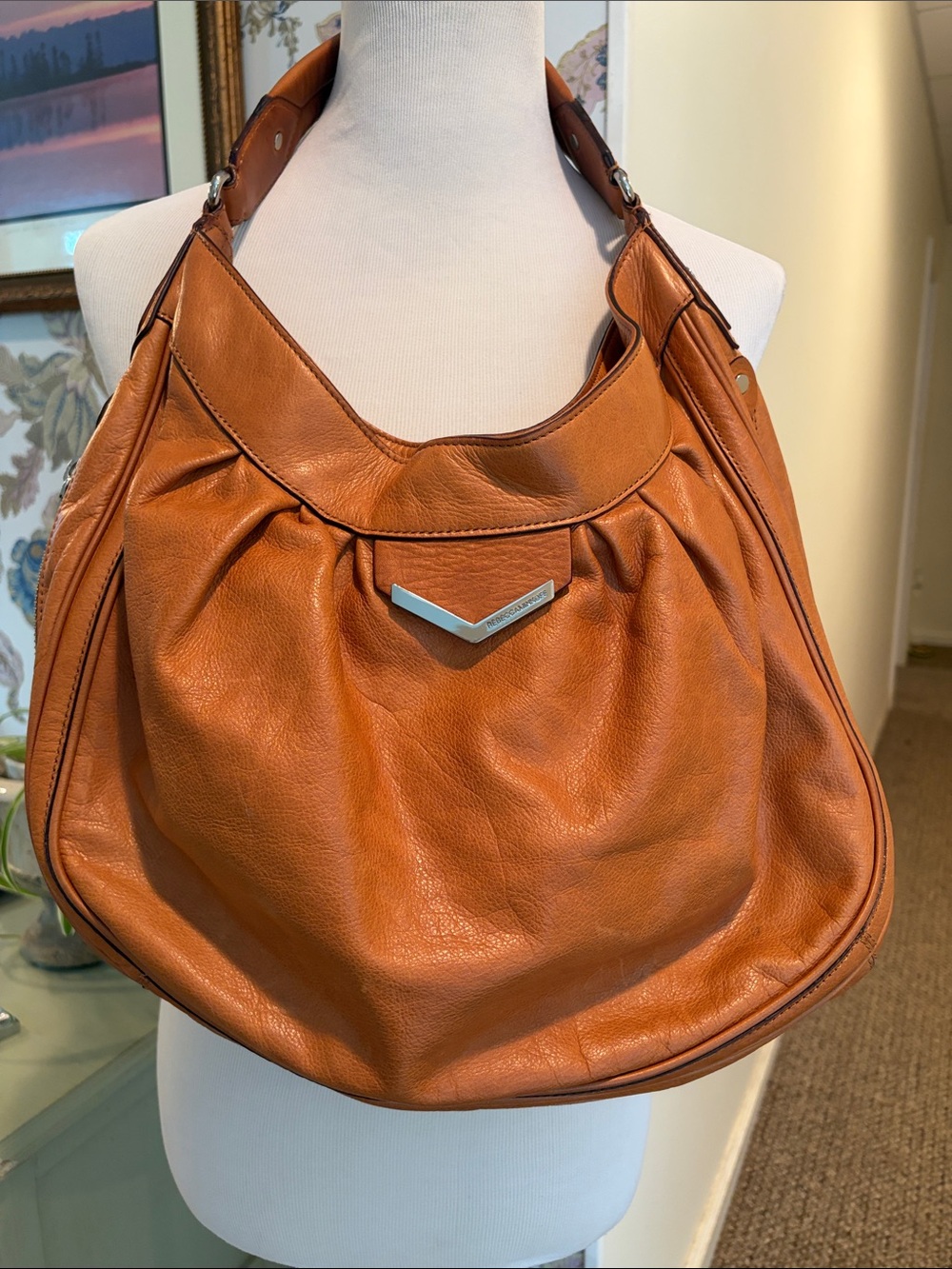 Rebecca Minkoff Large Leather Hobo Bag in Cognac Brown